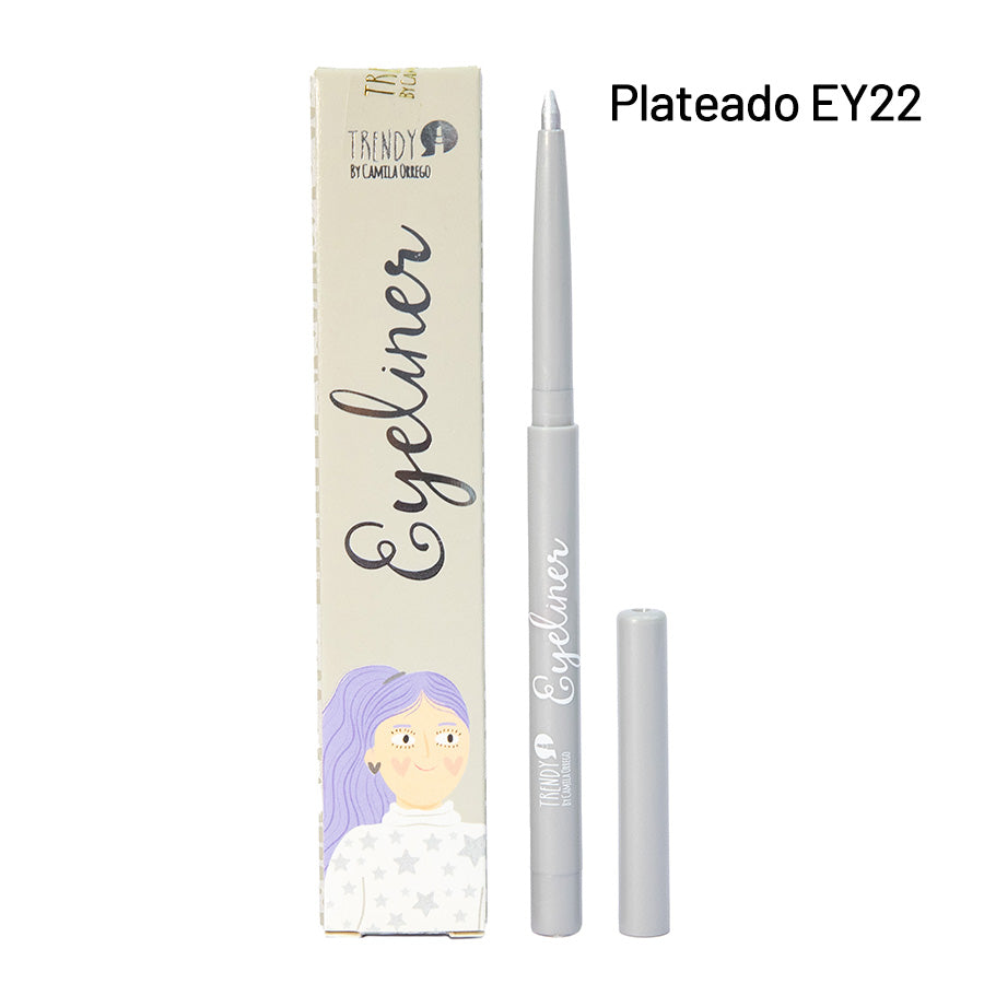 Delineador plateado eyerliner trendy