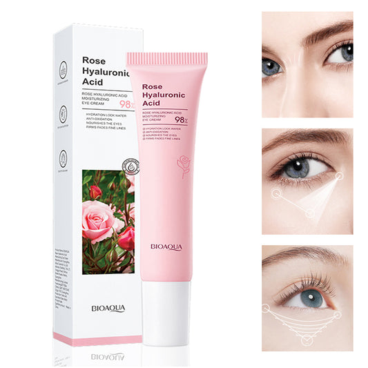 Contorno de ojos rosas y ácido hialuroníco