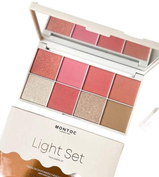 Paleta de rubor light set 8 tonos montoc