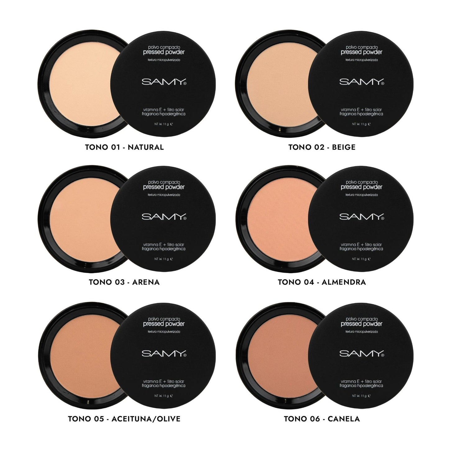 Polvo compacto sin espejo samy